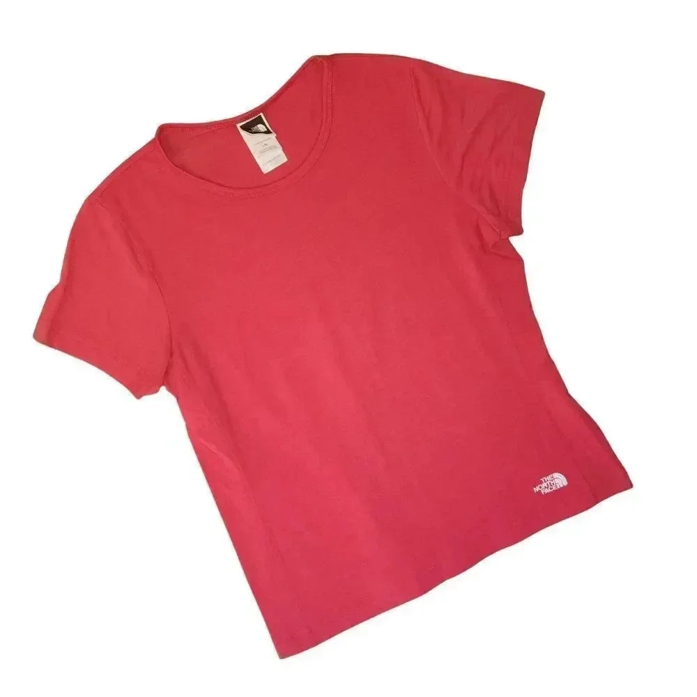 The North Face T-Shirt Women's Size Large Red Crew Neck Short Sleeve Pullover